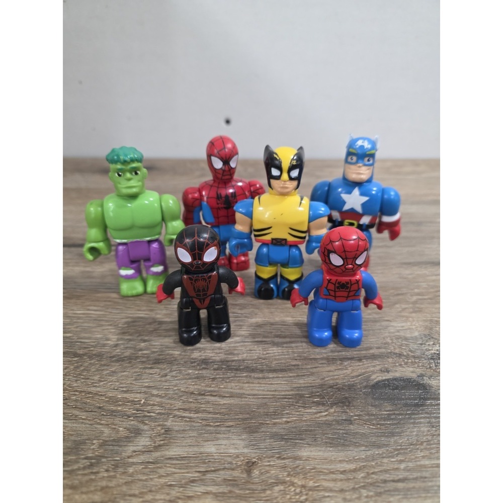 Lego Duplo Lot Of 6 Marvel Figure Hulk Captain America Spiderman Wolverine Etc